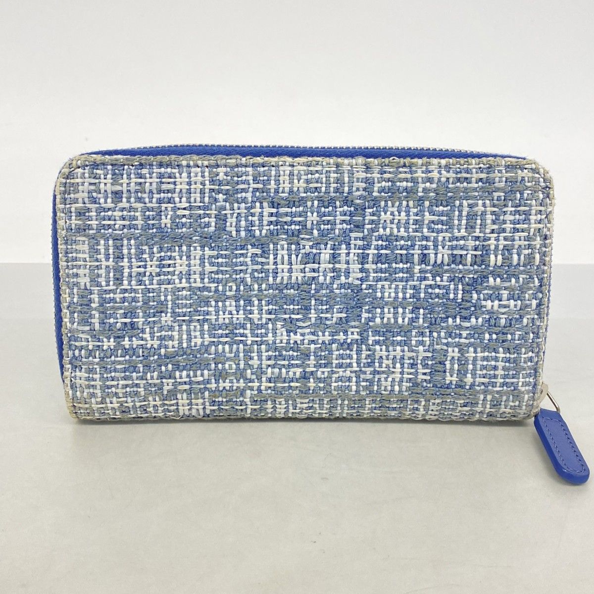 Chanel Wallet Deauville Tweed Blue Silver — view 8
