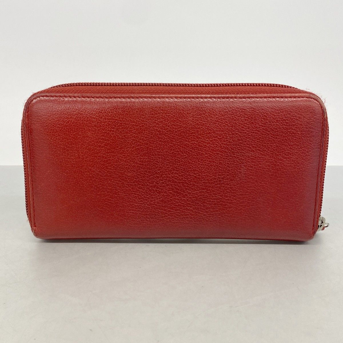 Chanel Wallet Camellia Leather Red Silver — view 9