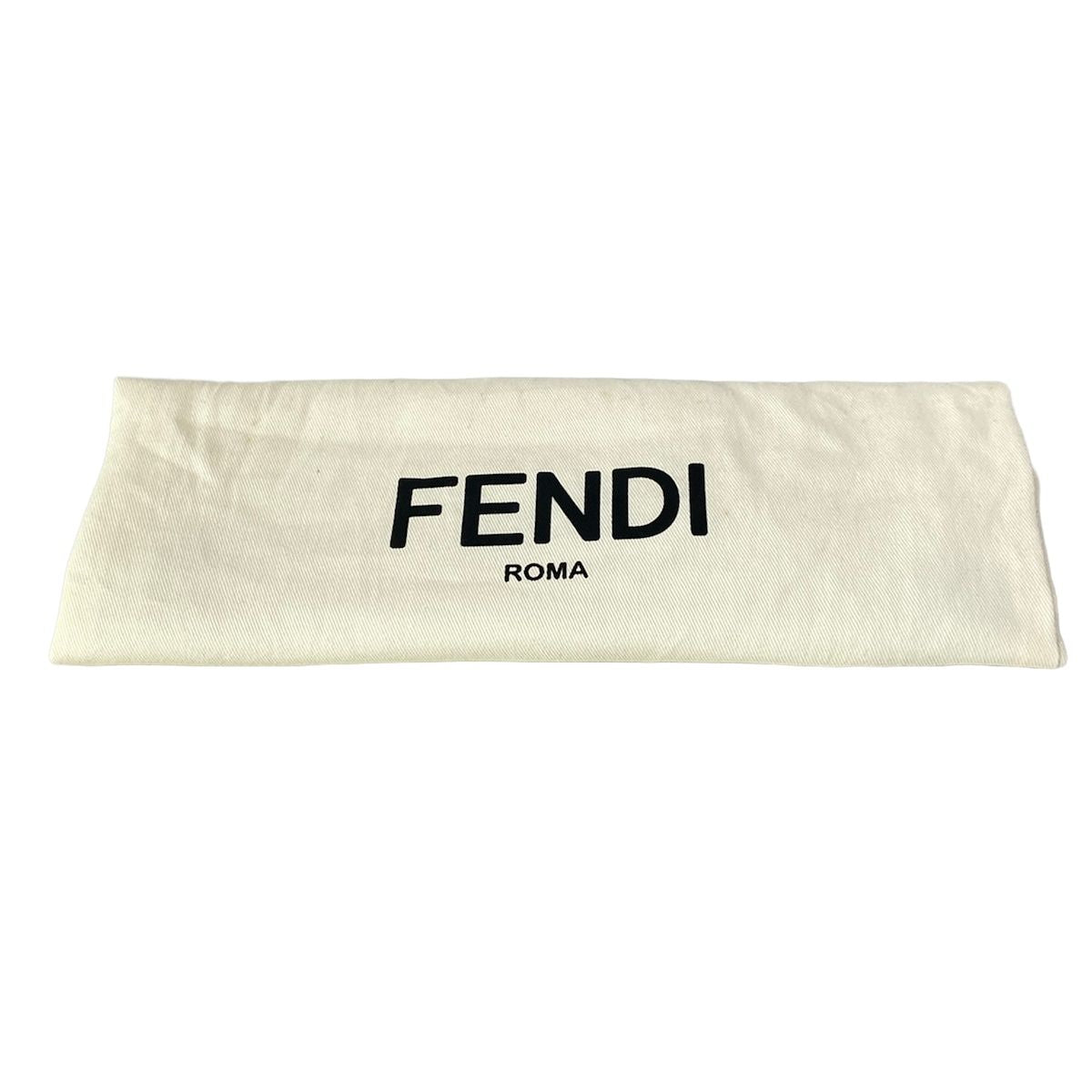 Fendi Shoulder Bag Baguette Chain Midi Dark Gray Cotton Leather — view 8