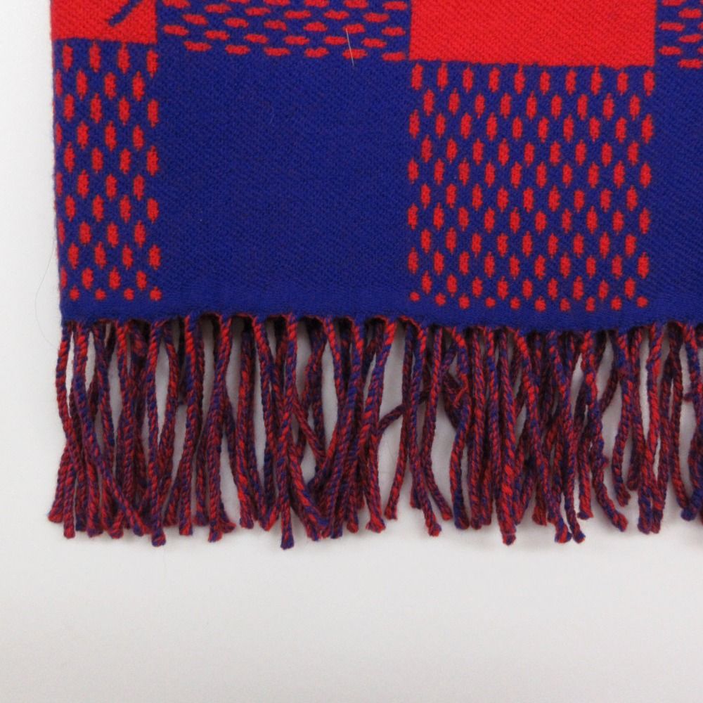 Louis Vuitton Shawl Damierplaid Pattern Large Format Rug Scarf Blue — view 6