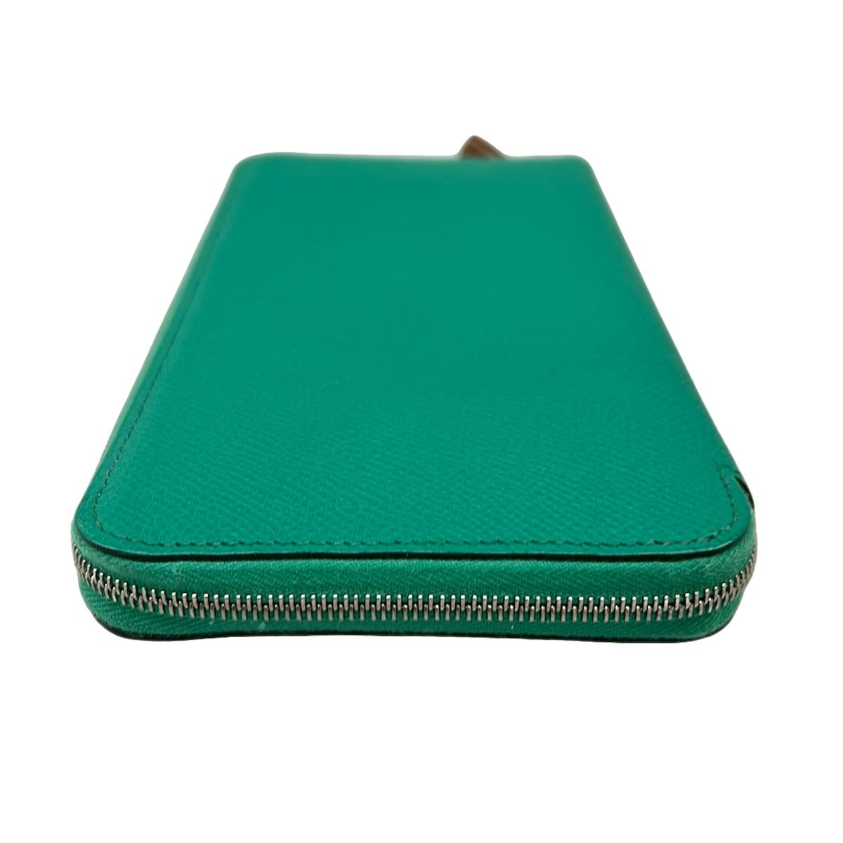Hermes Wallet Azap Long Silk in Vert Jade Zip Around Silver — view 9