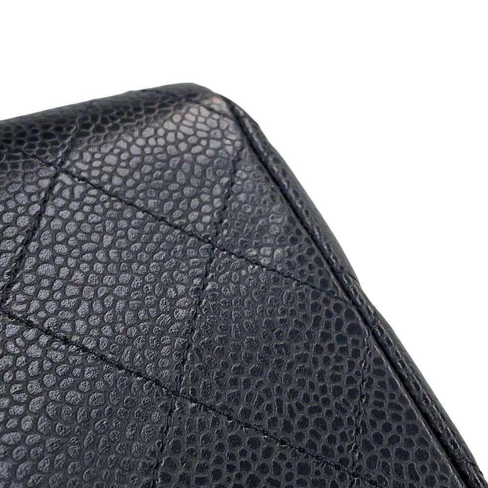 Chanel Shoulder Bag Quilted 25 CC Logo Double Chain Caviar Leather Black — view 8