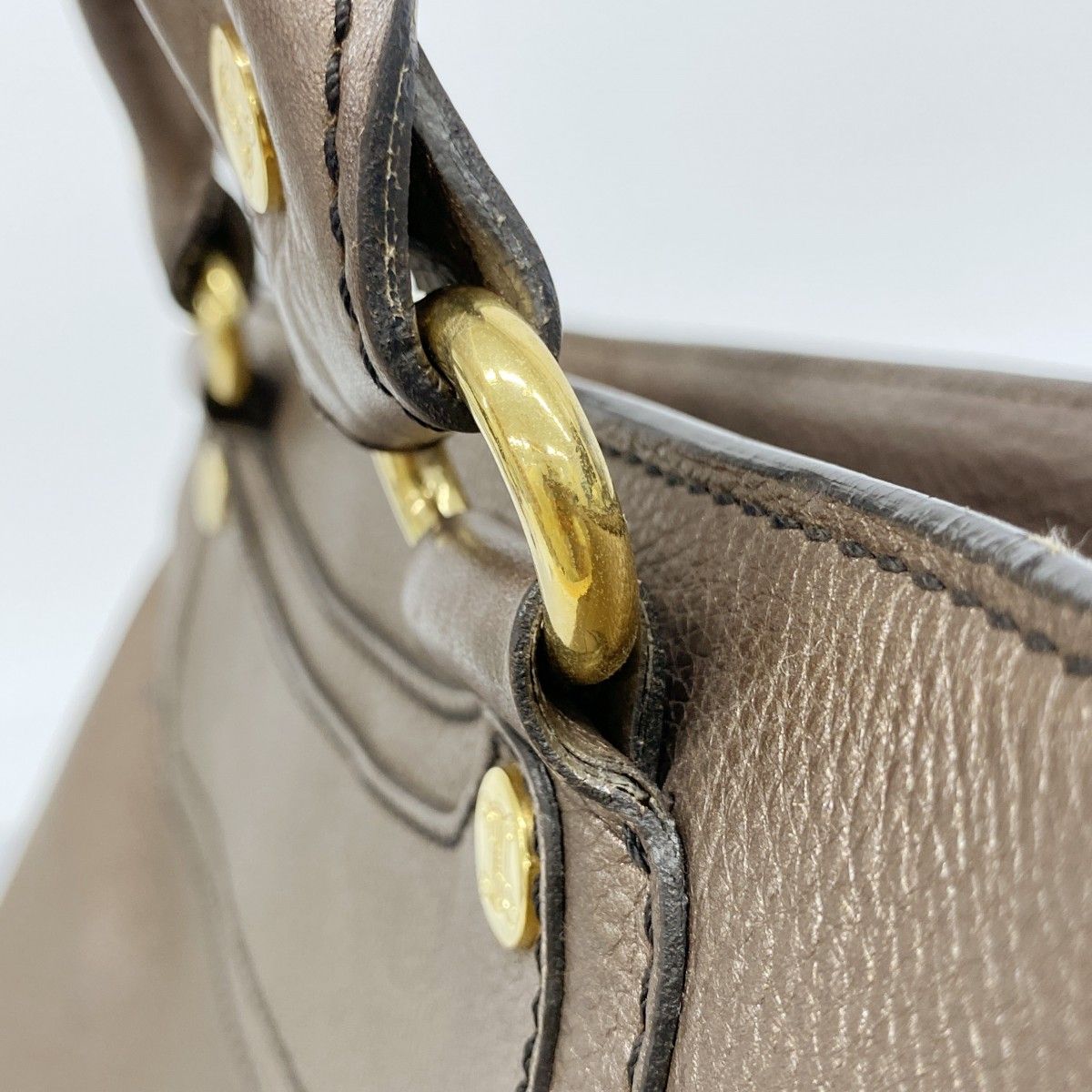 Celine Handbag Bag Leather Brown Gold — view 8
