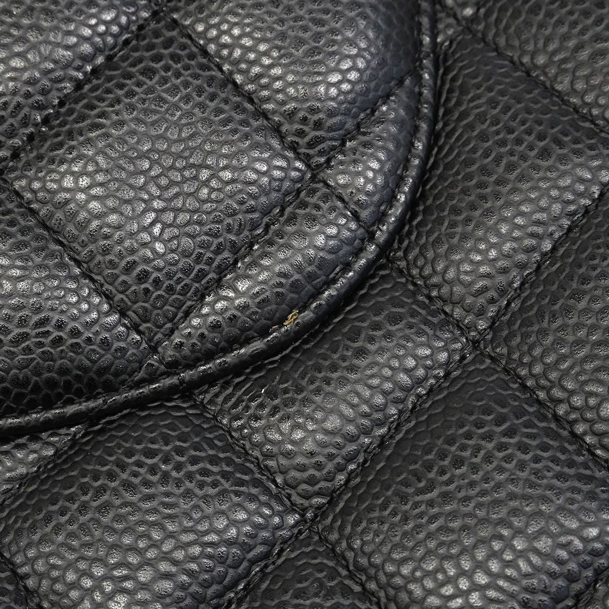 Chanel Shoulder Bag Maxi Quilted Caviar Leather Black Silver — view 8