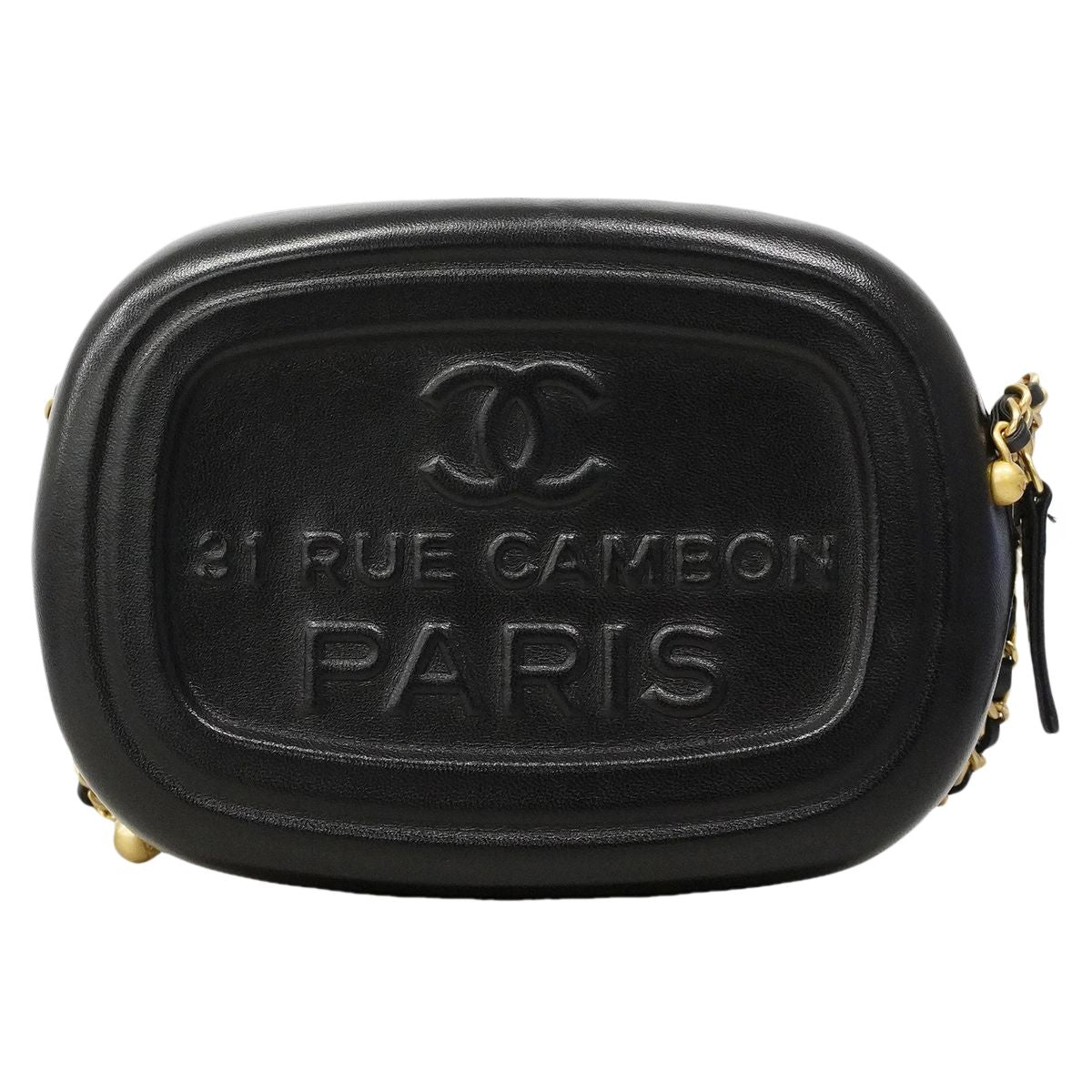 Chanel Shoulder Bag Lambskin Black Gold — view 8