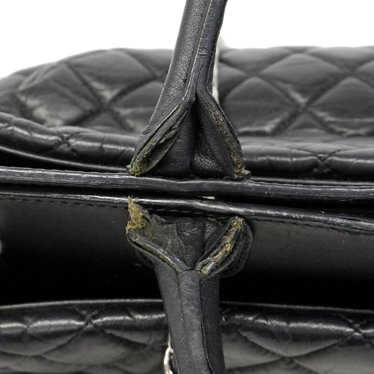 Chanel Handbag Quilted Leather Black Silver 2-Way — view 8