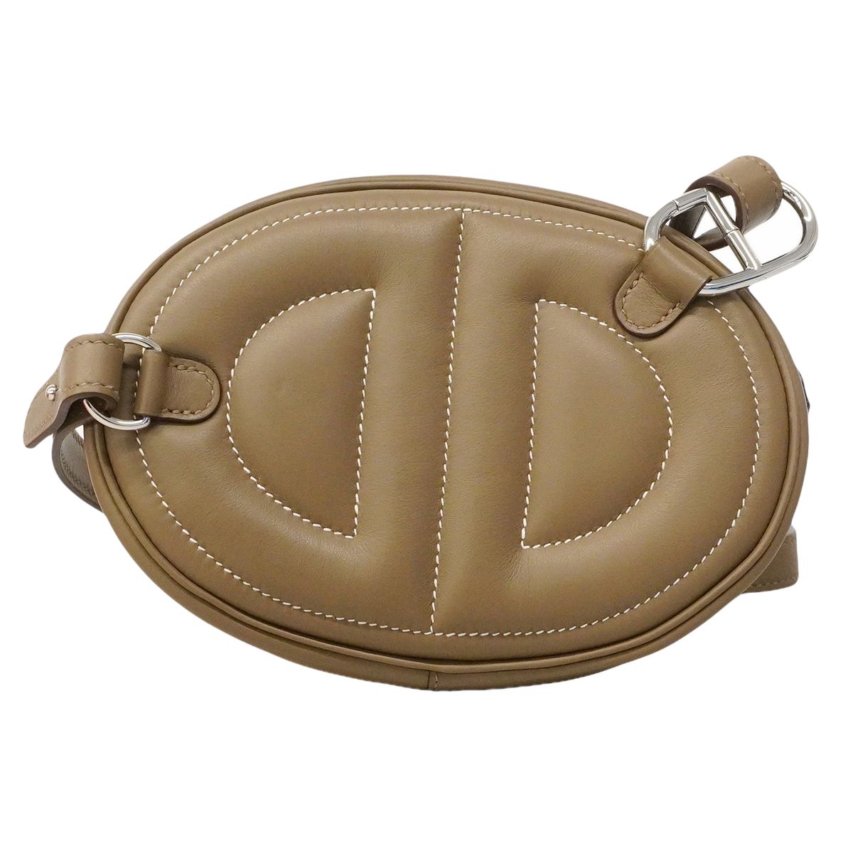 Hermes Shoulder Bag in the Loop Swift Etoupe Silver — view 8