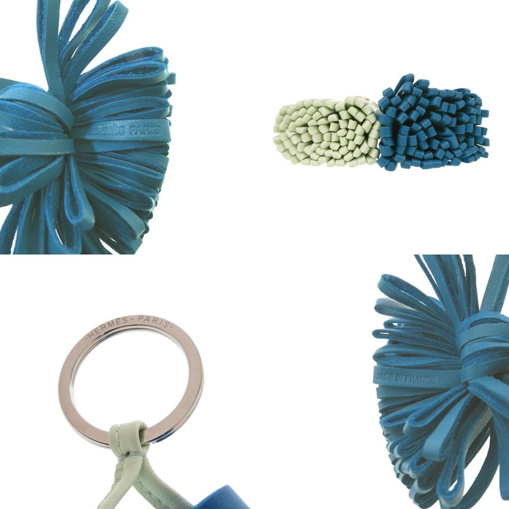 Hermes Carmen Unodos Anyomiro Vert Fizz Key Holder Blue — view 4