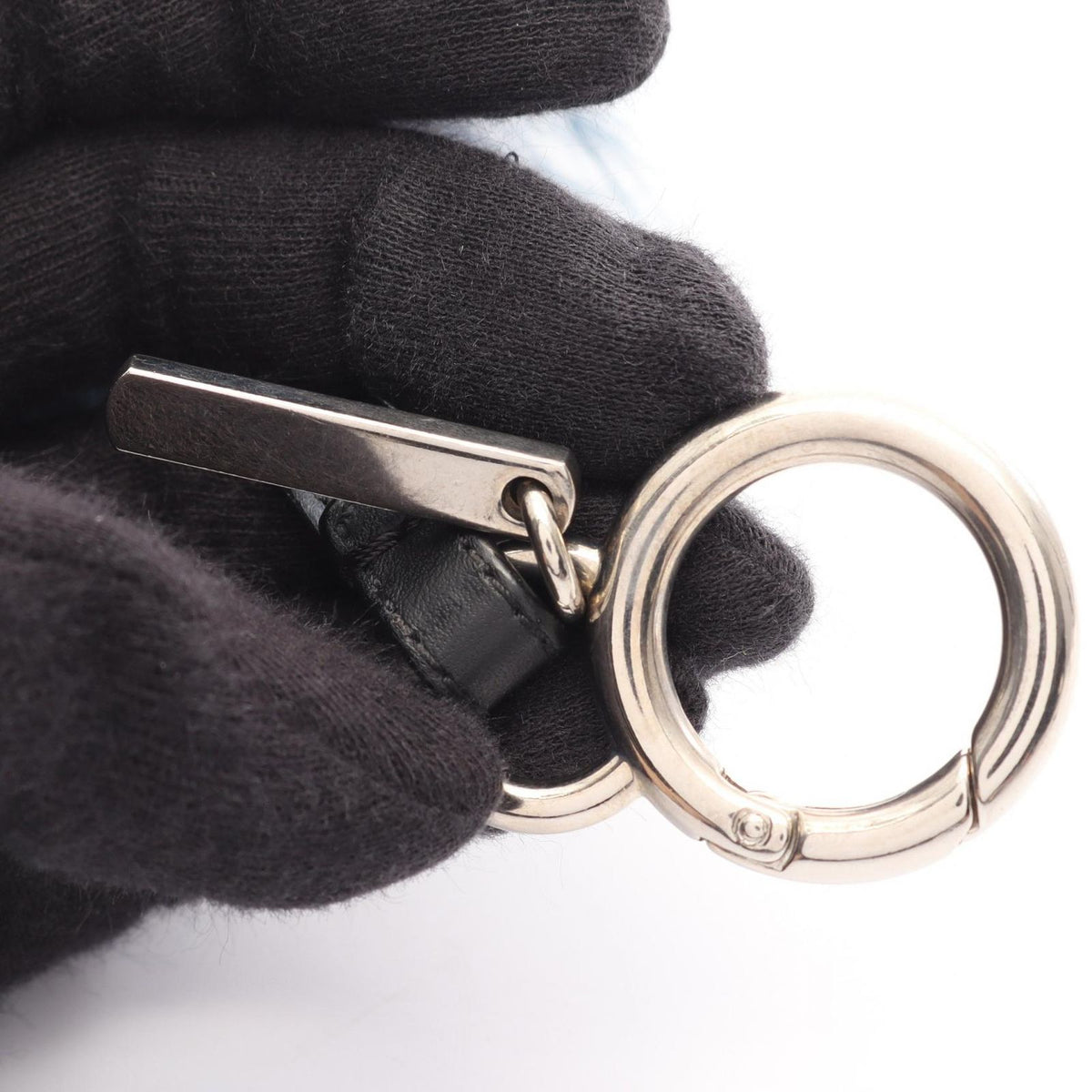 Fendi Charm Bag Bugs Monster Black Navy Yellow Leather — view 4