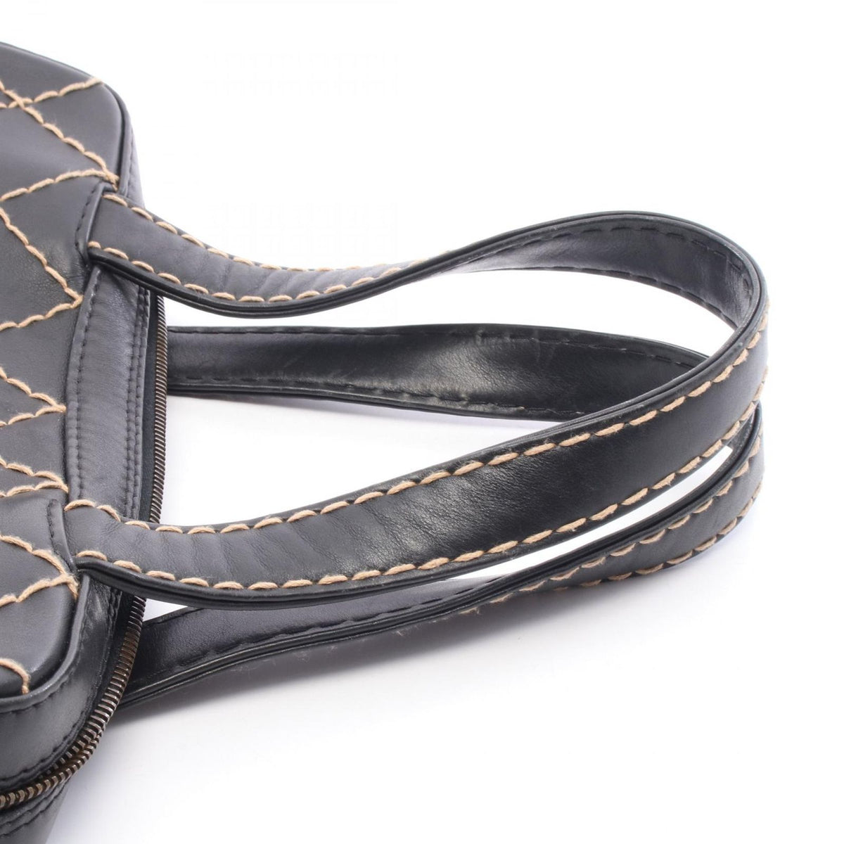 Chanel Tote Bag Wild Stitch Black Leather — view 8