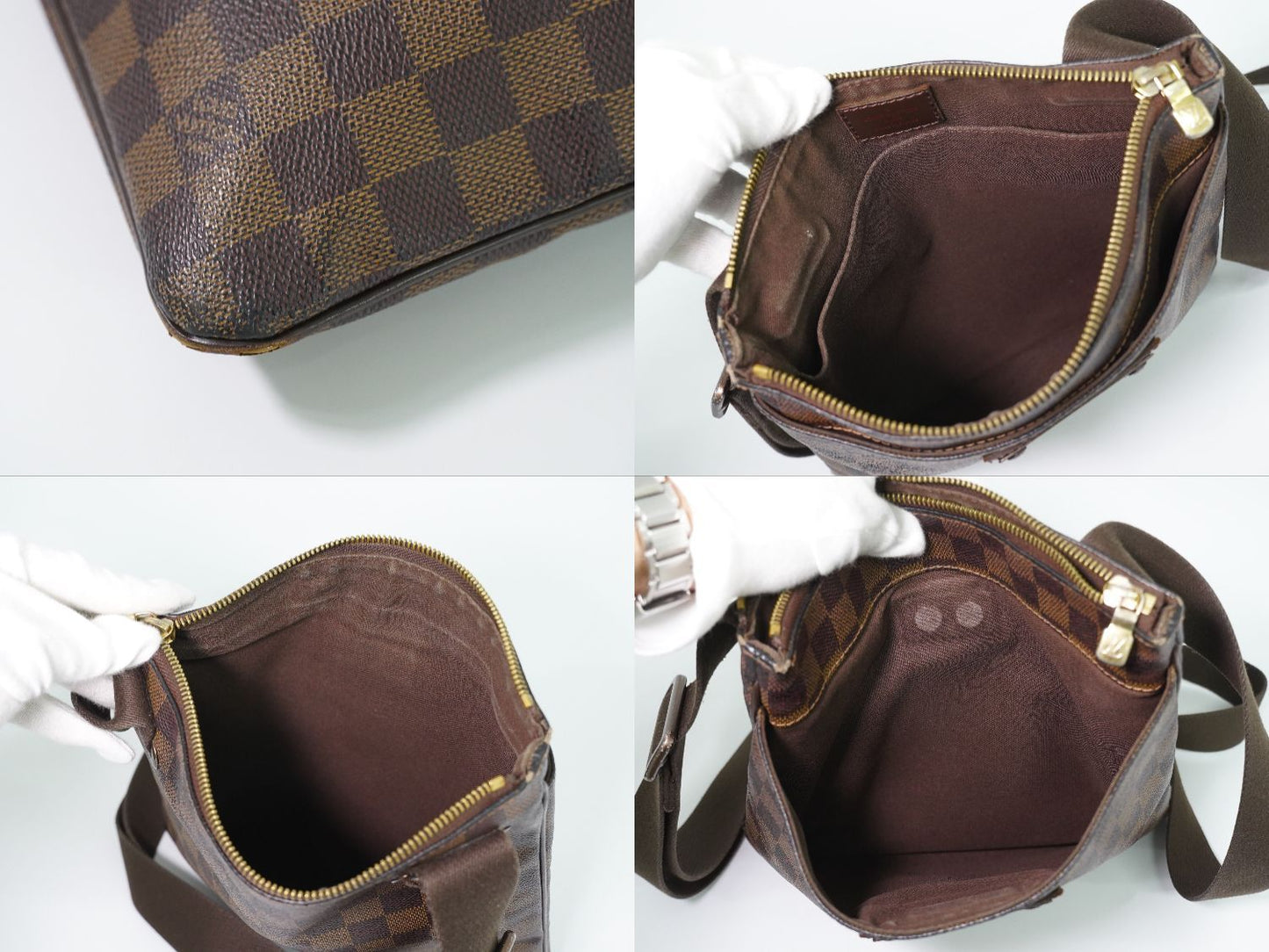 Louis Vuitton LV Pochette Brooklyn Damier Ebene Shoulder Bag Brown Second — view 8