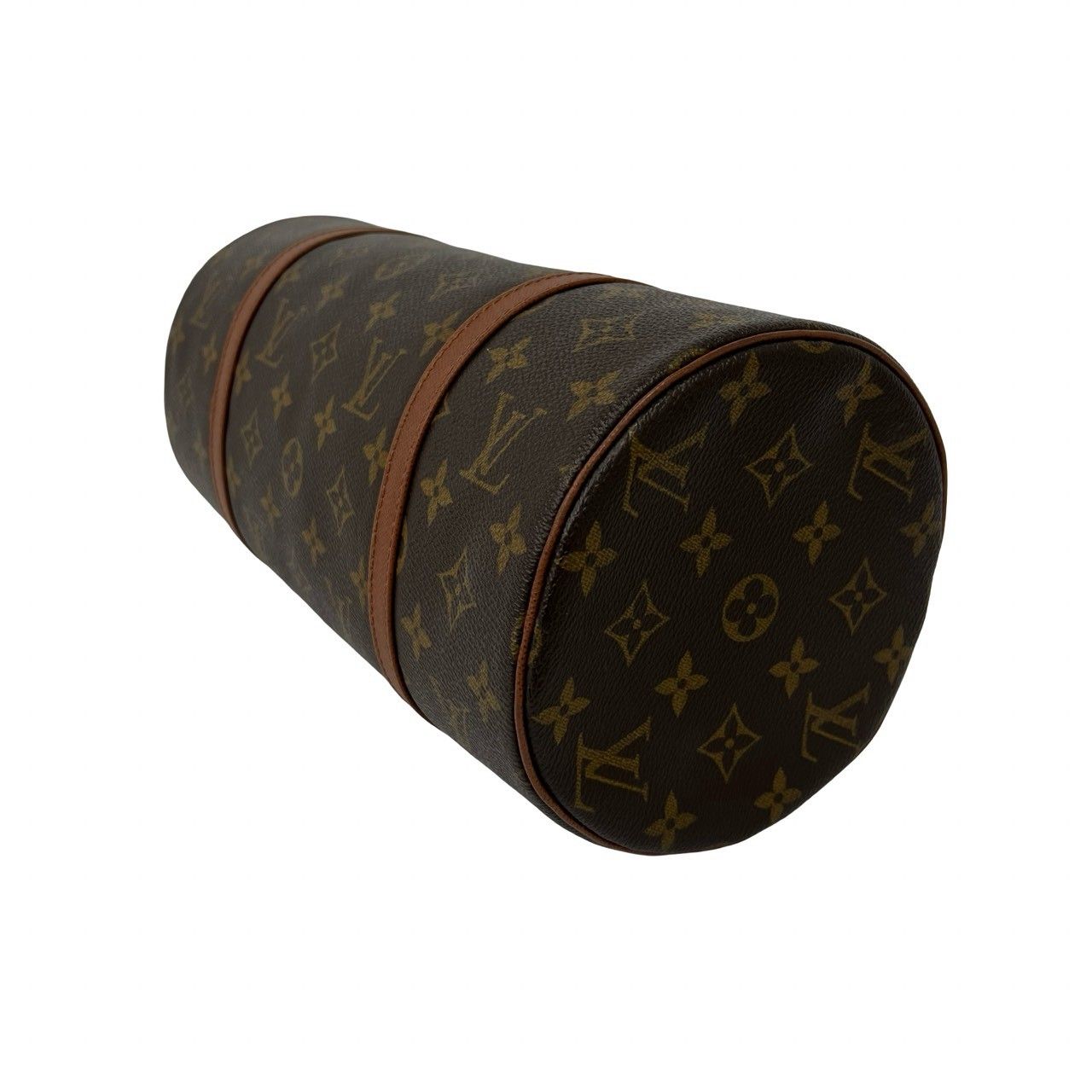 Louis Vuitton Vintage Papillon 30 Monogram Leather Handbag Drum Bag Brown — view 8