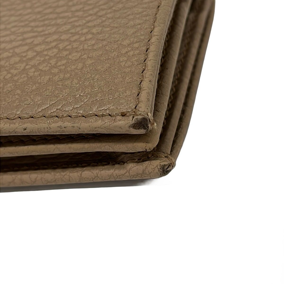 Gucci 2 Folding Wallet GG Marmont Gray Beige Leather — view 8