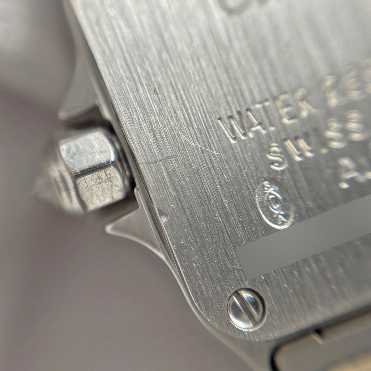 Cartier Santos Mini Watch WG Diamond Leather Quartz Silver — view 8