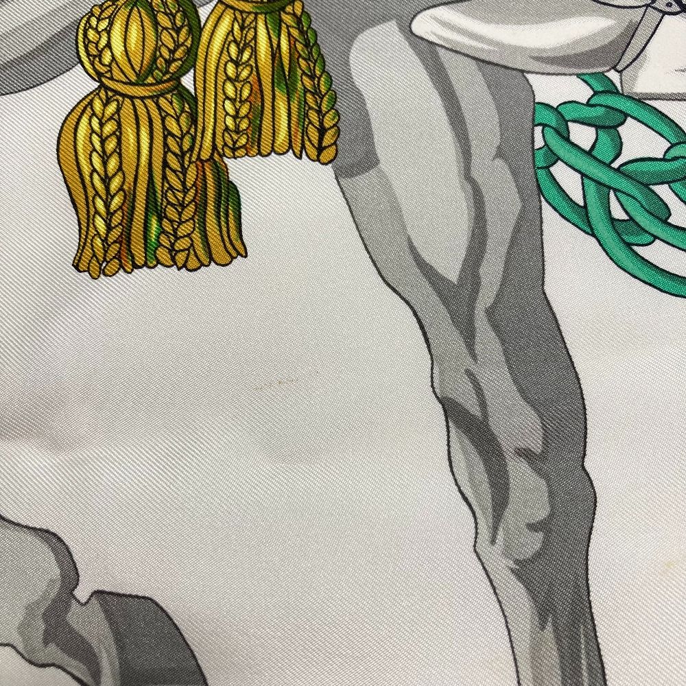 Hermes Carre 90 Timpani Player le Timbalier Silk Scarf Black White — view 9