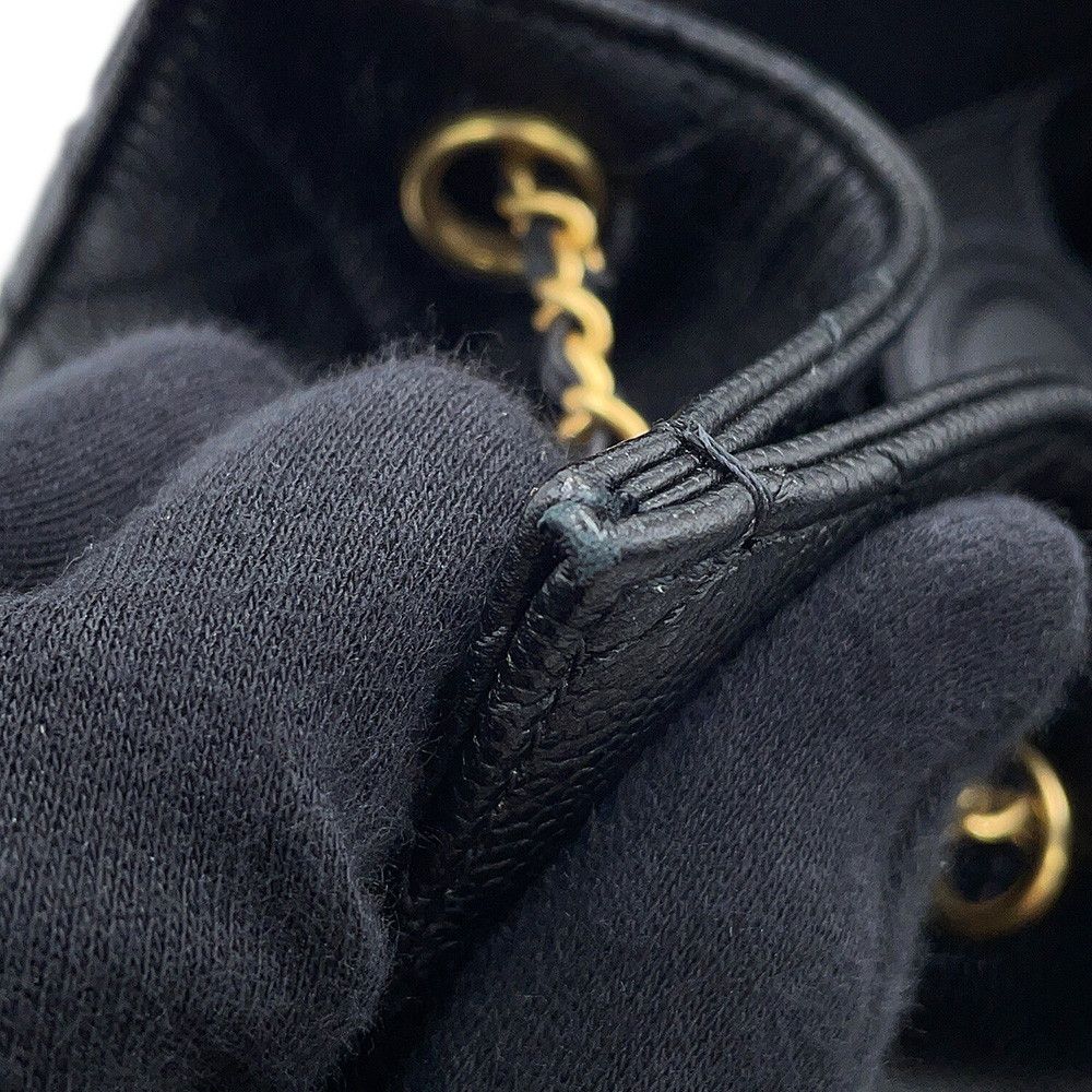 Chanel Backpack 25 Quilted CC Logo Caviar Leather Black — view 8