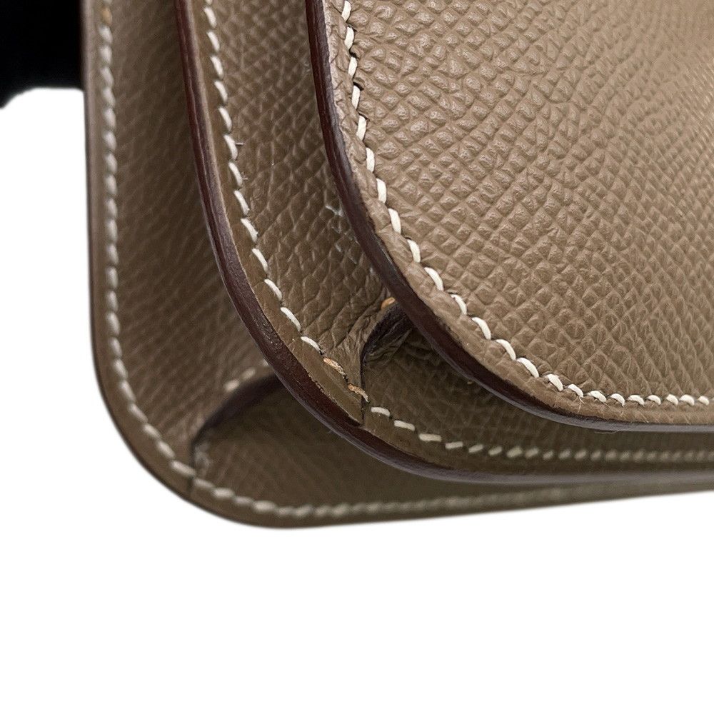 Hermes Shoulder Bag Mini Constance 3 Miroir Etoupe Silver Epsom — view 8