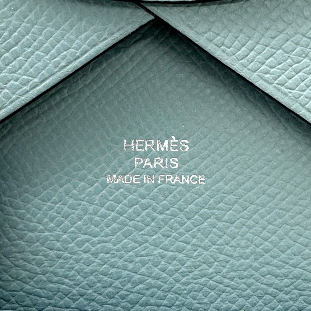 Hermes Coin Case Calvi Duo Ciel Silver Epsom — view 9