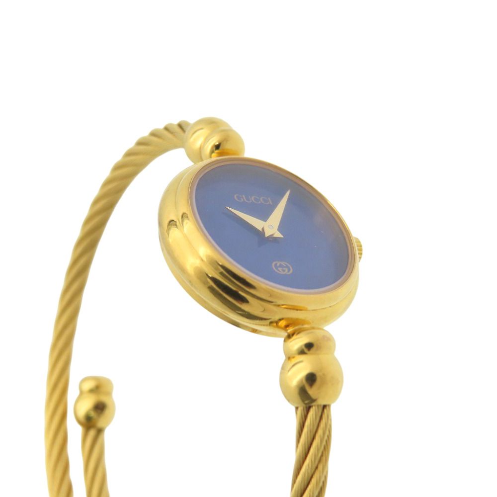 Gucci Quartz Watch Metal Blue Gold Dial — view 6