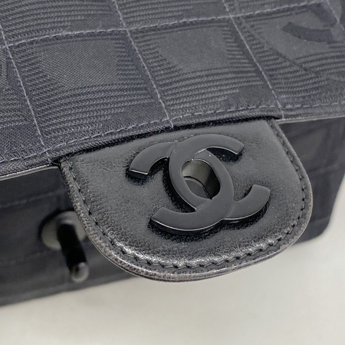 Chanel Shoulder Bag Nylon Black Silver — view 8