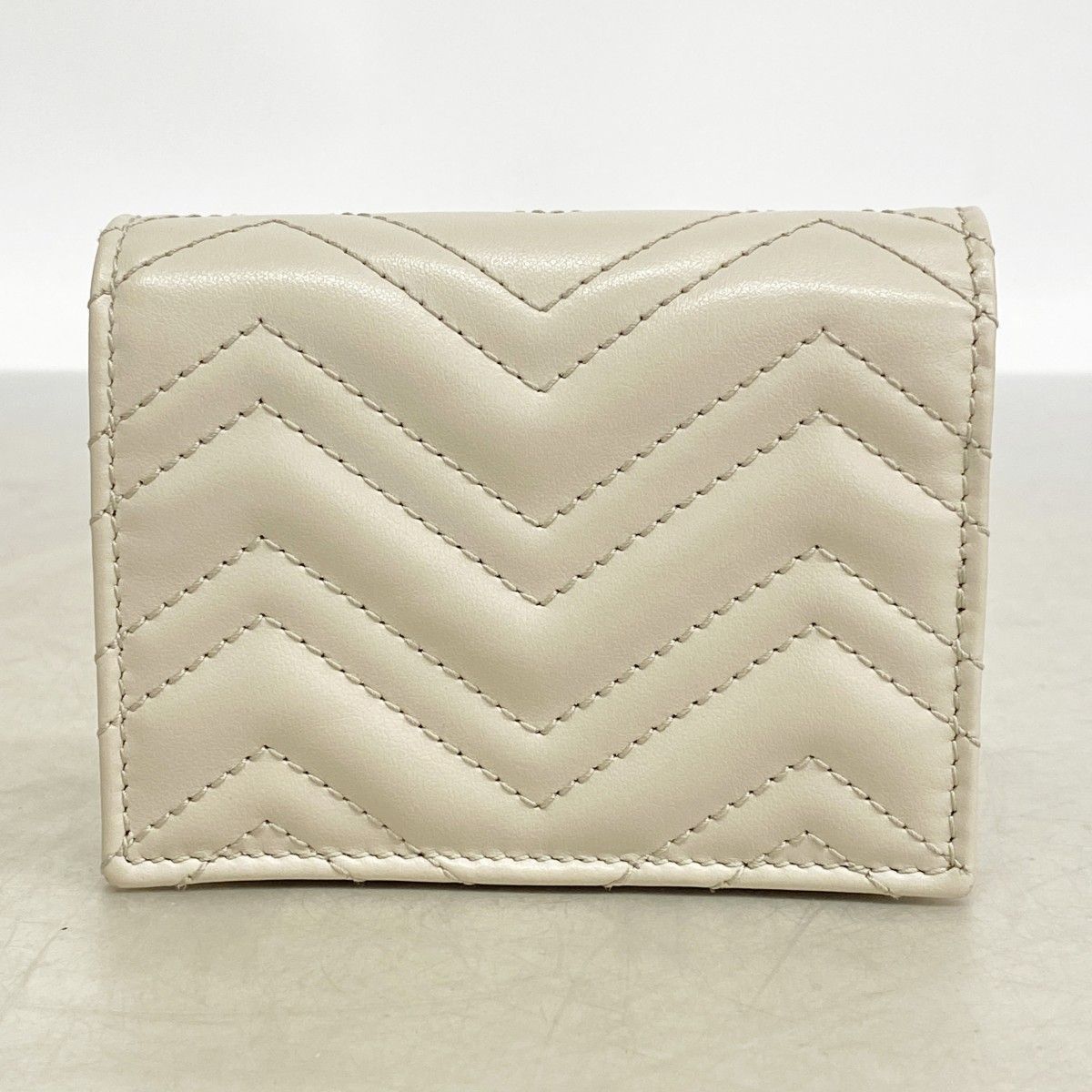Gucci Wallet GG Marmont Leather Gray Gold — view 7