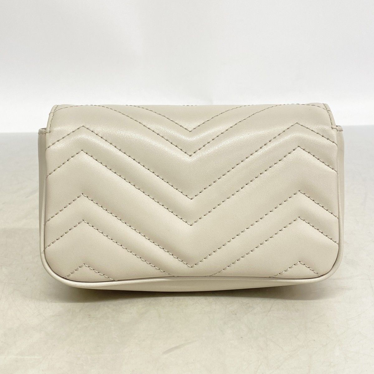 Gucci Shoulder Bag GG Marmont Leather Gray Gold — view 6