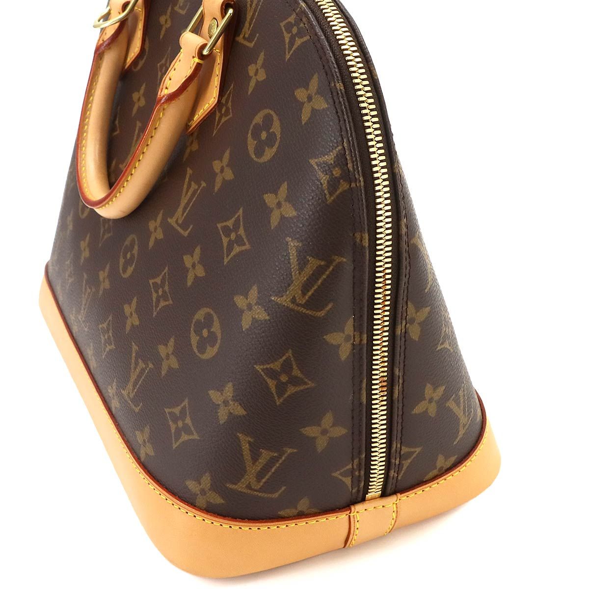 Louis Vuitton Monogram Alma Hand Bag Brown Gold PM — view 8
