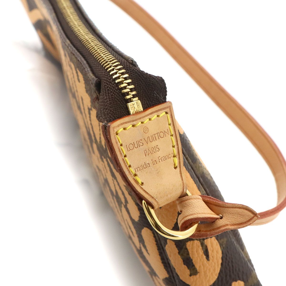 Louis Vuitton Monogram Graffiti Pochette Soir Hand Bag Peach — view 8