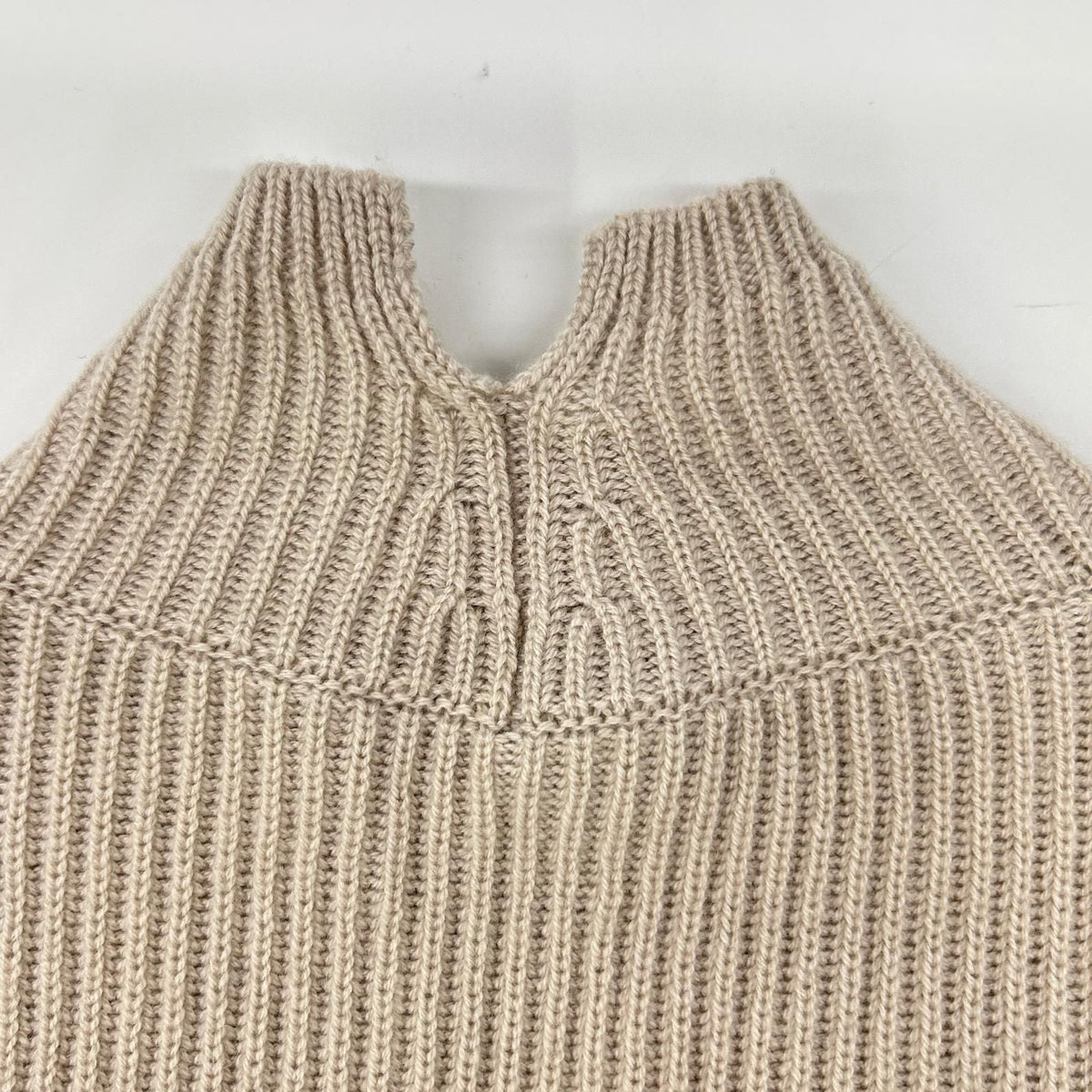 Max Mara S Maxmara Beige Woolcashmere Mock Neckknit Dress — view 8