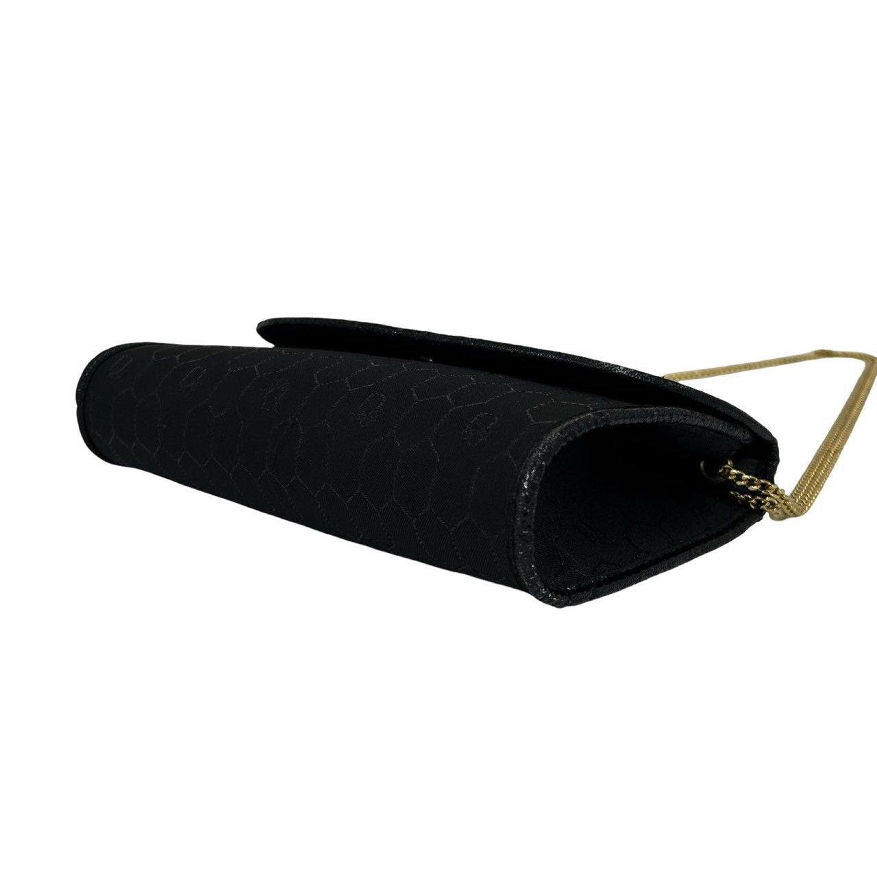 Dior Logo Honeycomb Canvas Shoulder Bag Sakosh Pochette Black — view 8