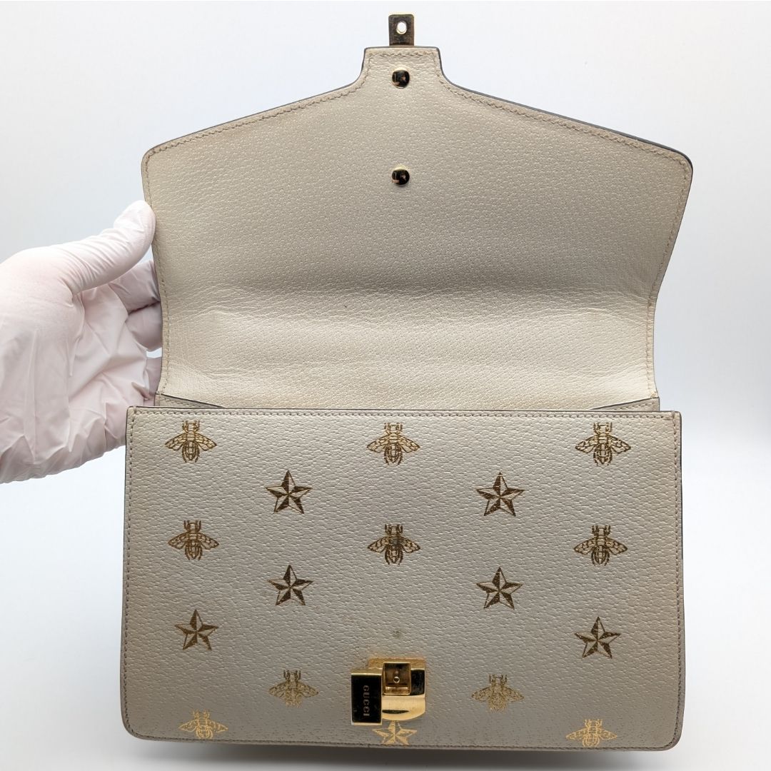 Gucci Sylvie Sherry Line Be Star White Leather 2-Way Shoulder — view 8
