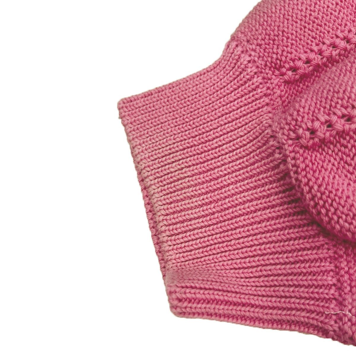 Gucci Flower Embroidery Puff Sleeve Knit Sweater Pink XS — view 7