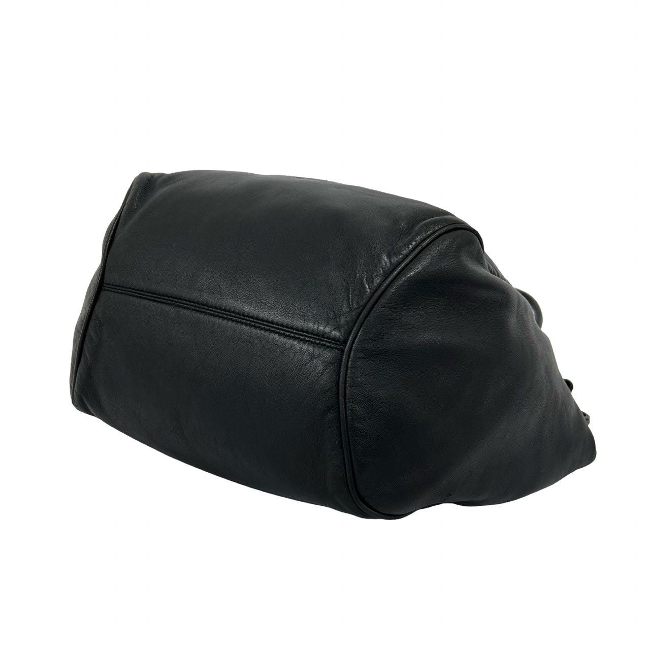 Loewe Anagram Logo Leather Drawstring Shoulder Bag Tote Black — view 8