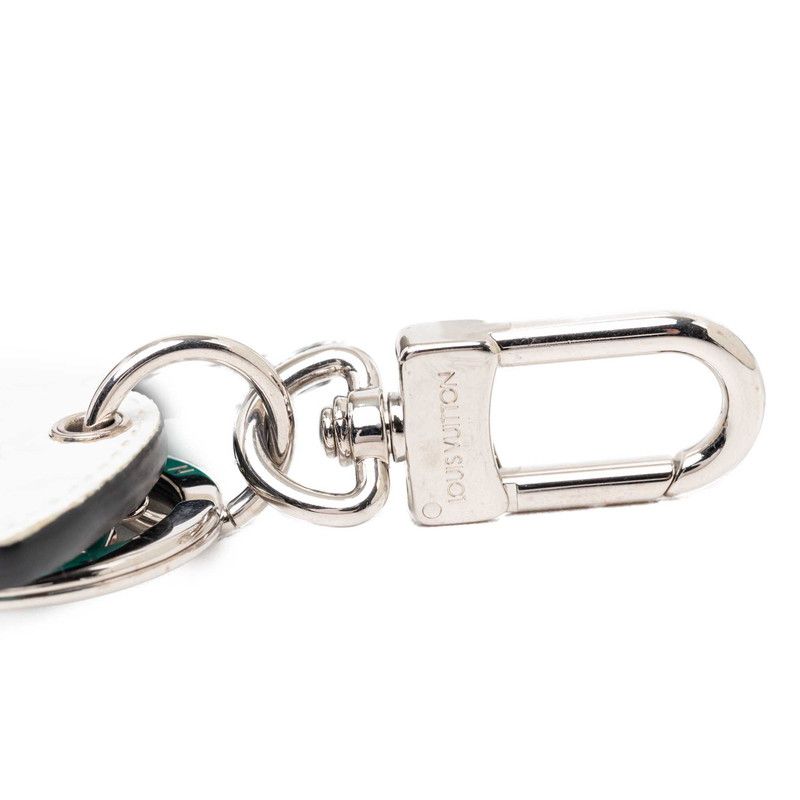 Louis Vuitton Porte Cles LV Turtle Key Holder Key Ring Charm Green Leather Metal — view 5
