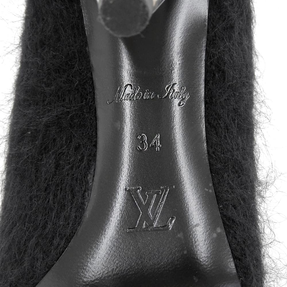 Louis Vuitton LV Logo Mohair Line Black Heels 34 — view 6