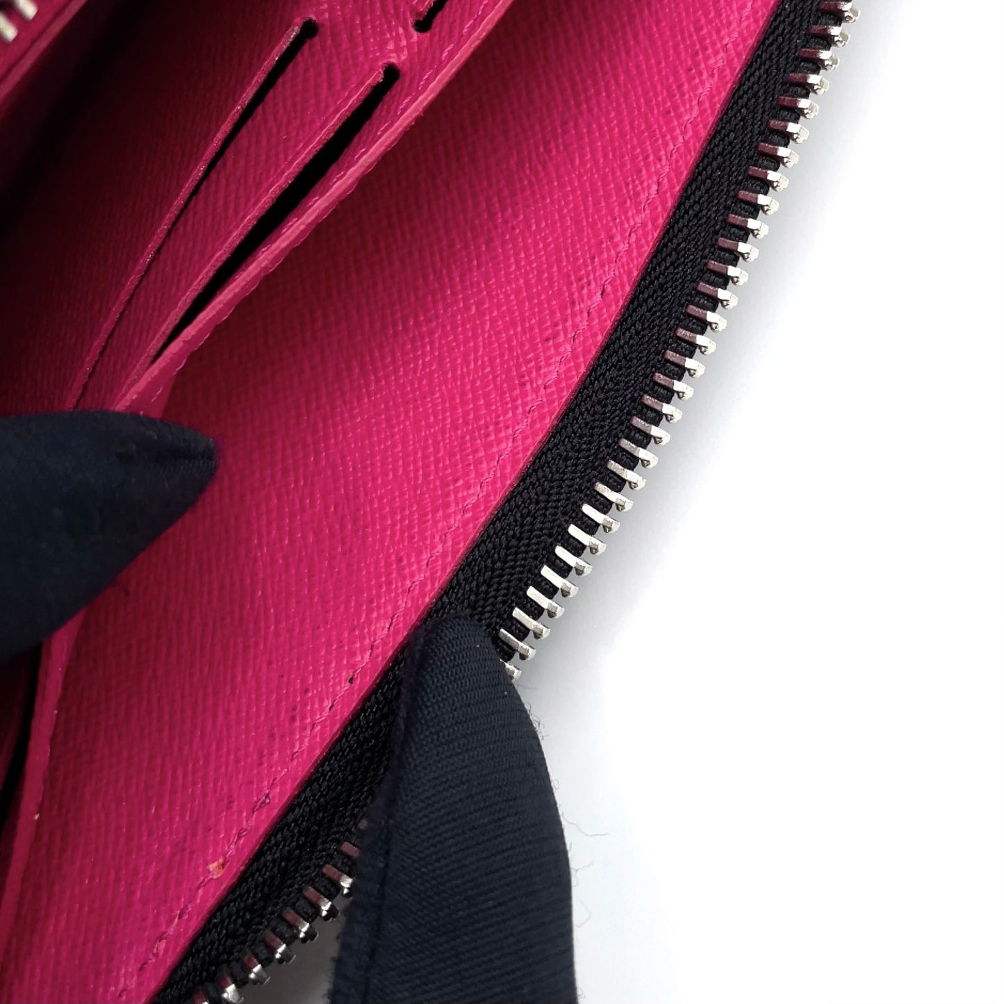 Louis Vuitton Portefeuille Clemence Leather Pink Black Wallet Silver — view 9