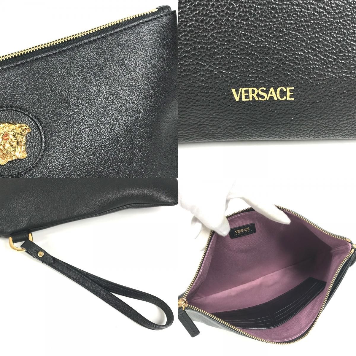 Versace Clutch Medusa Logo Leather Black — view 8
