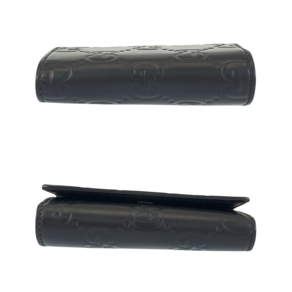 Gucci Rubber Effect Black Leather Key Case 6 Rows Key Holder — view 9