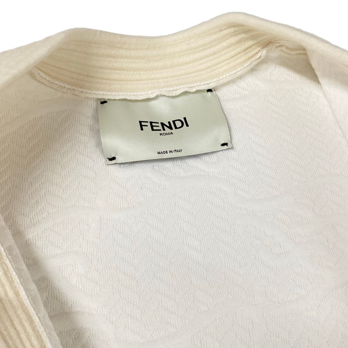Fendi Cardigan Ivory Long Sleeve Wool — view 9