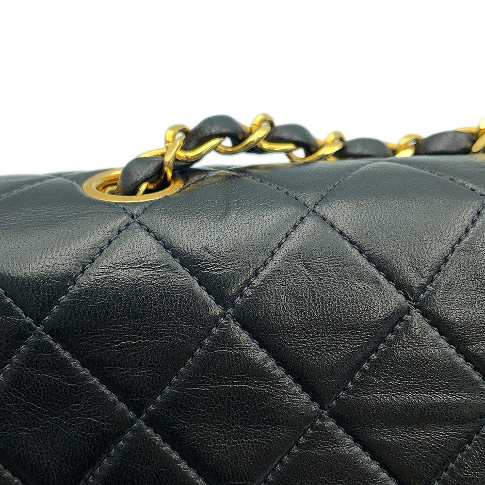 Chanel Chain Shoulder Bag Quilted 20 CC Logo Mini Lambskin Single Black — view 8