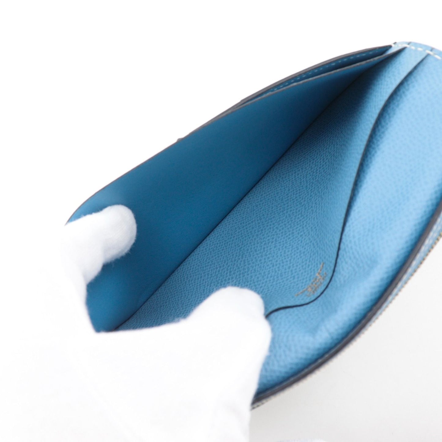 Hermes Bearn Classic Veau Epsom Light Blue I Wallet — view 9