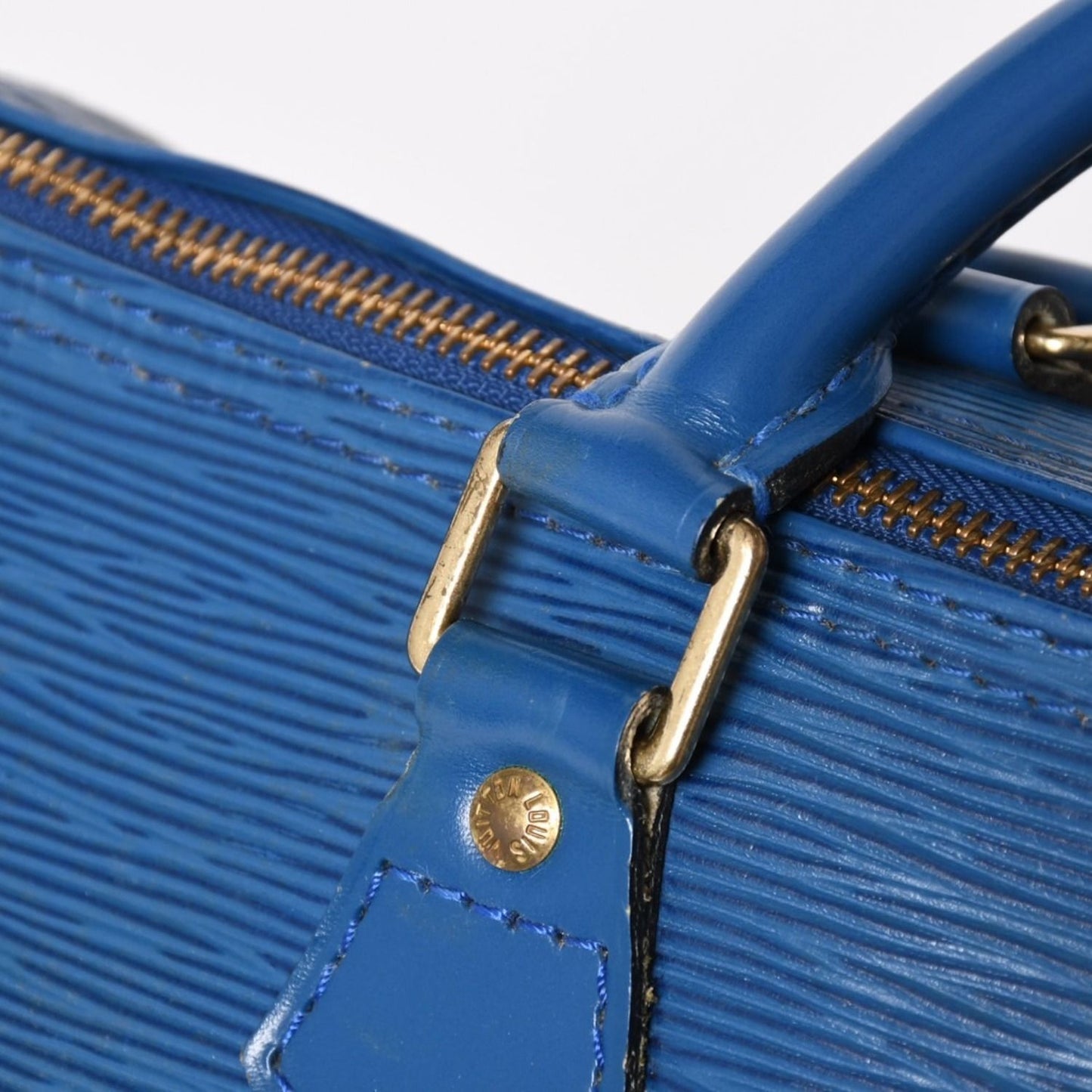 Louis Vuitton Speedy 30 Epi Boston Bag Leather Toledo Blue Gold — view 8
