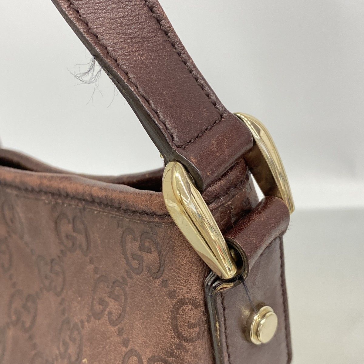 Gucci Shoulder Bag Guccissima Leather Brown Chien Panning Gold — view 8