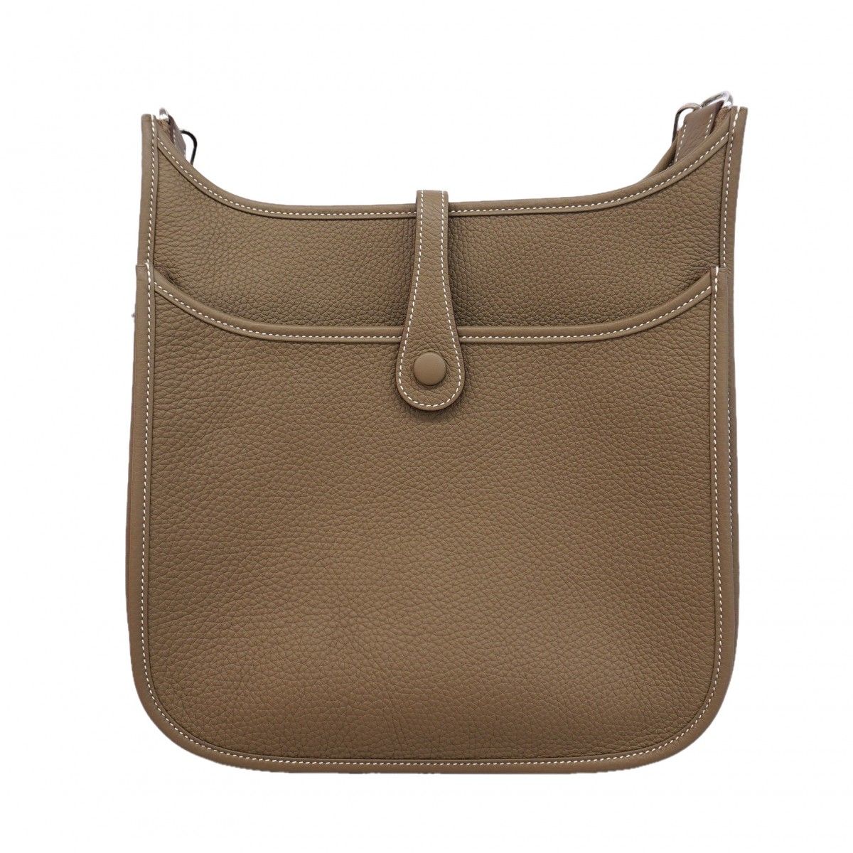 Hermes Shoulder Bag Taurillon Clemence Etoupe Silver — view 8