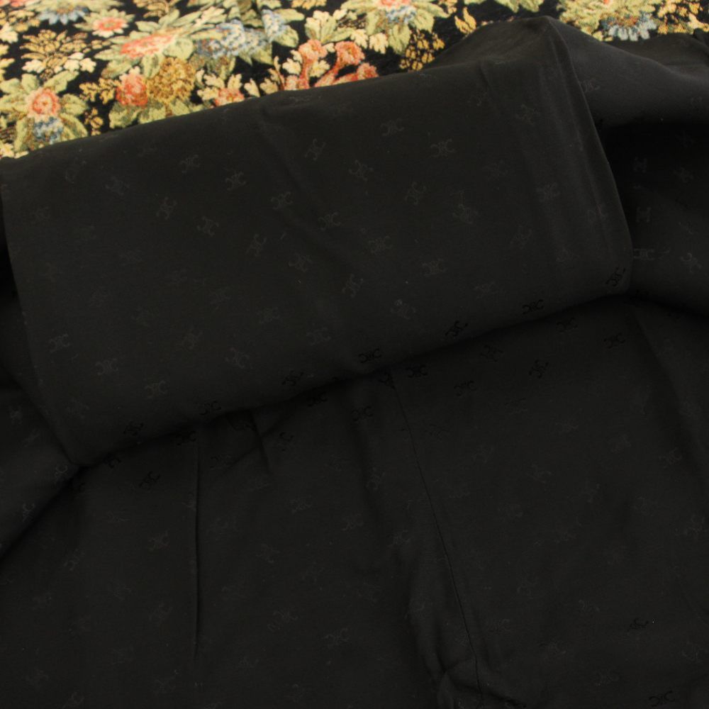 Celine Box Pleated Skirt with Floral Tapestry Embroidery Box Pleat with Long — view 5