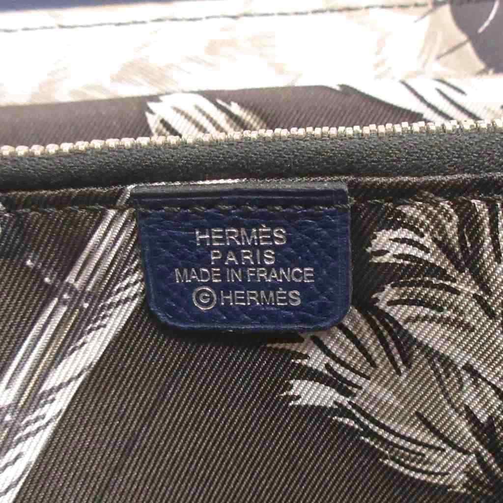 Hermes Azap Long Silk in Wallet Leather Navy — view 9