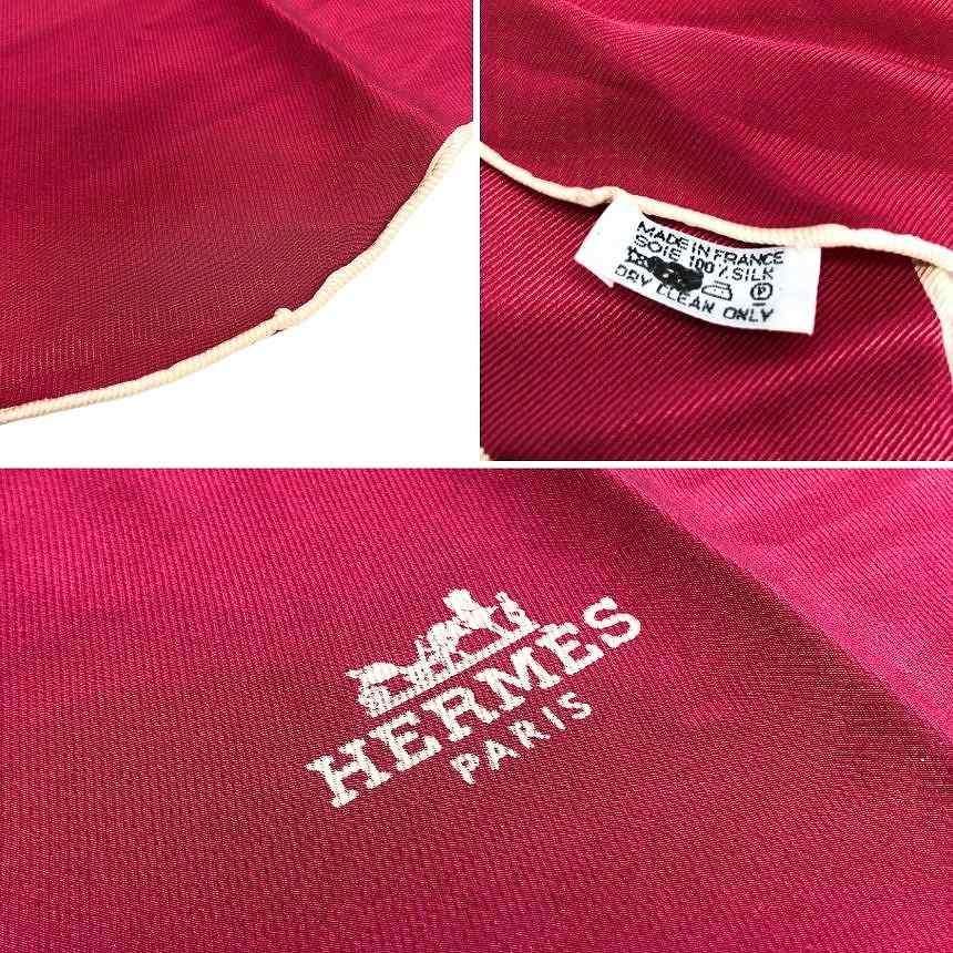 Hermes Diamond Shawl Scarf Losange Silk 100% Pink — view 3