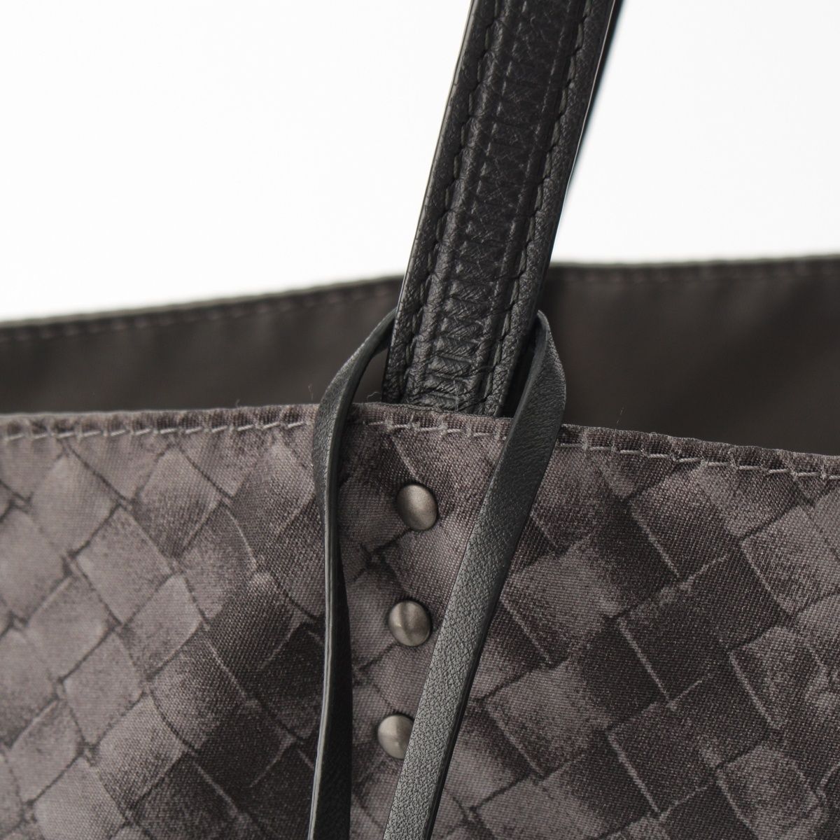 Bottega Veneta Nylon Intreccio Illusion Tote Gray — view 8