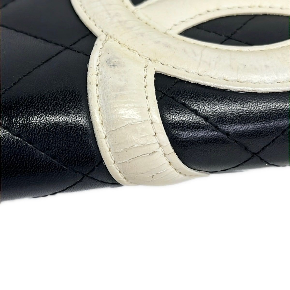 Chanel Wallet Cambon Line Black White Zip Around Lambskin — view 8