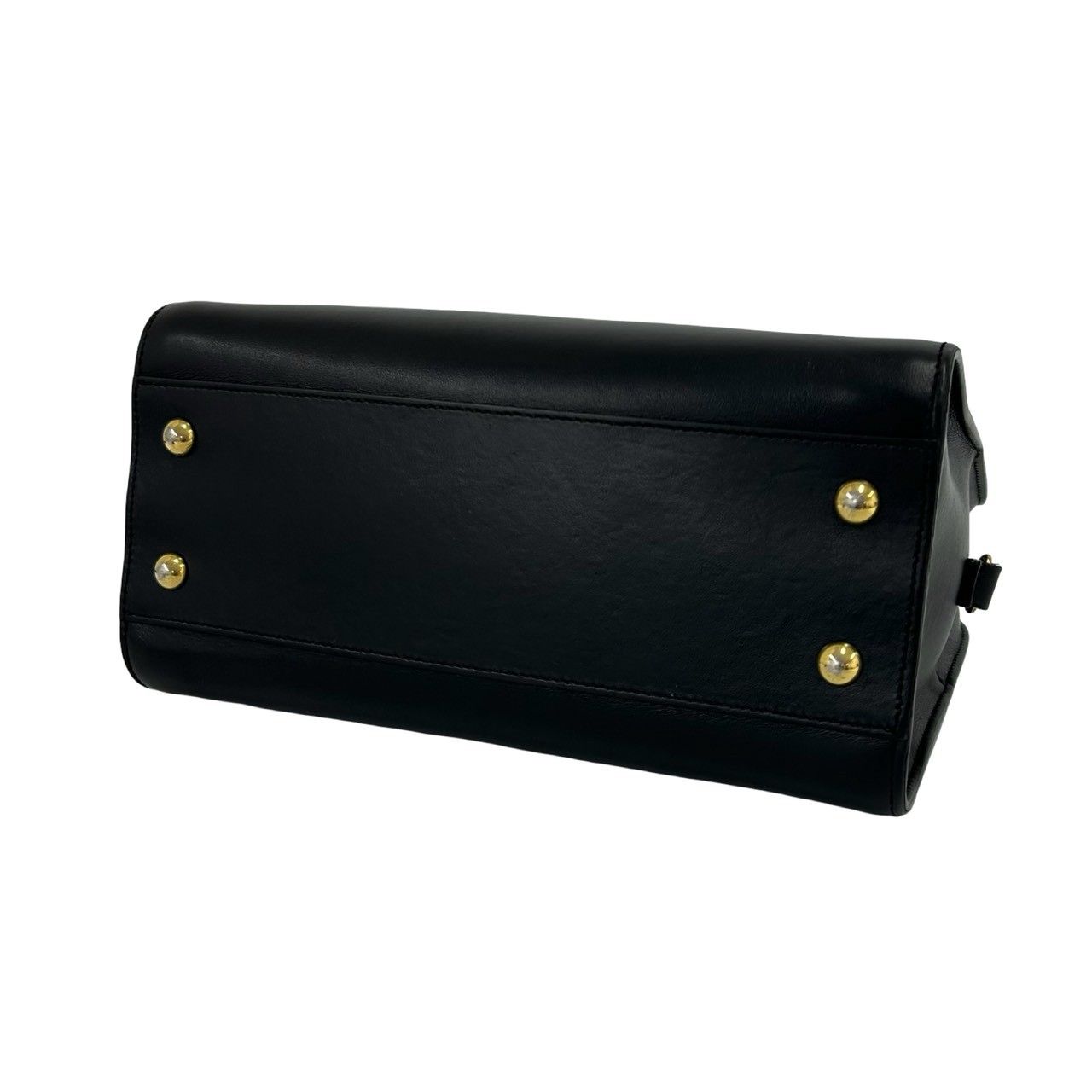 Saint Laurent Paris Baby Cabas YSL Logo Leather 2-Way Shoulder Bag Black — view 8